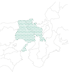 地図：生産地　京都府・兵庫県の位置